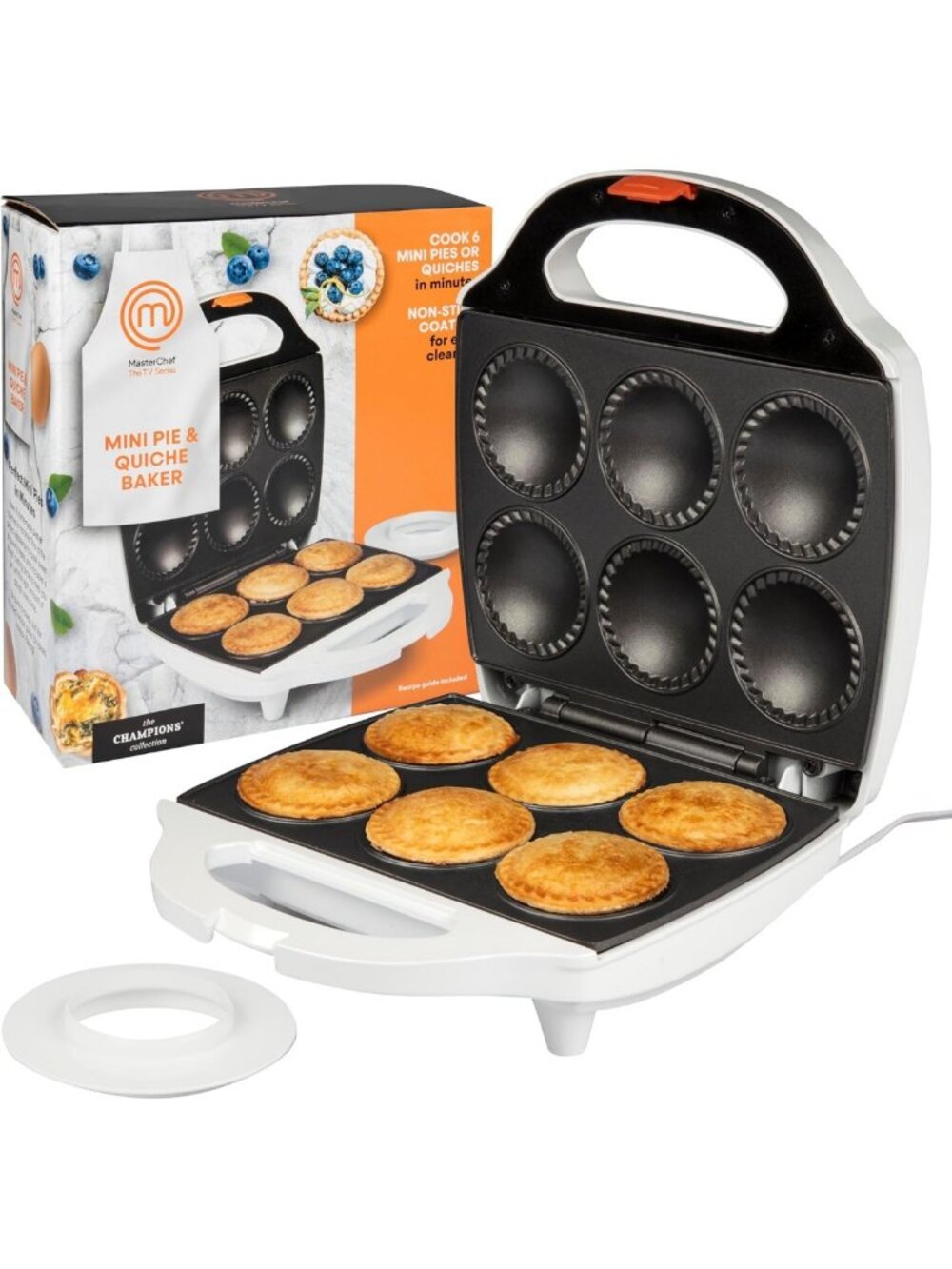 Mini Pie & Quiche Maker - Bake 6 Delicious Pies or Quiches Quickly & Easily